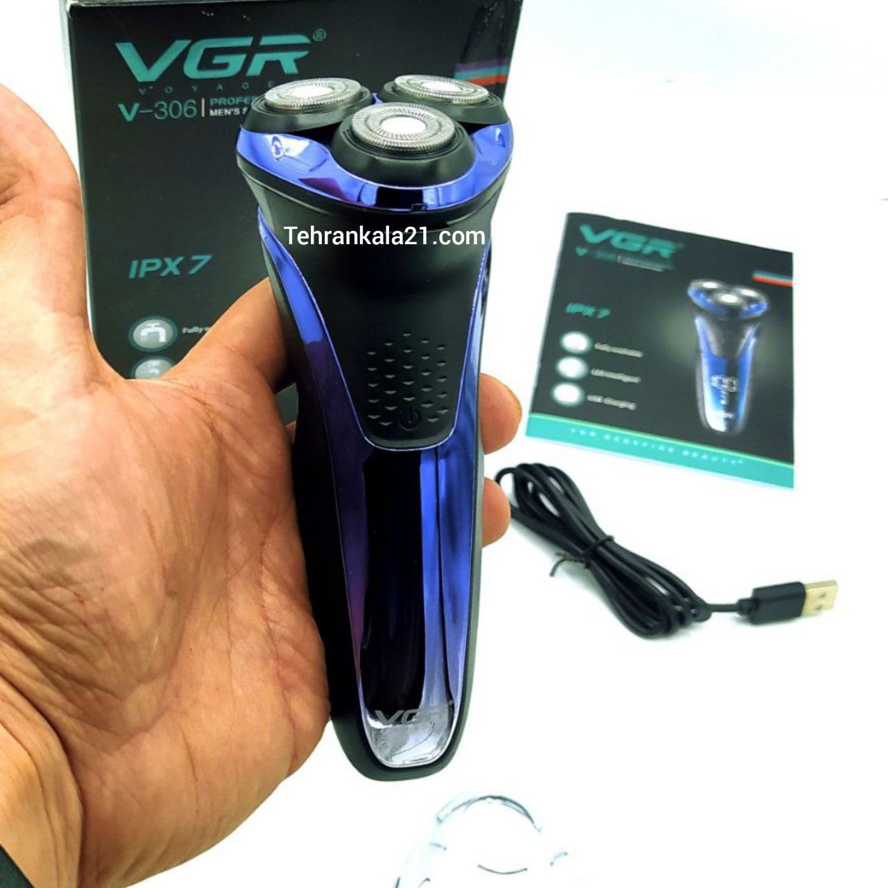 ماشین اصلاح سه تیغ موی سر و صورت وی جی آر VGR مدل V-306 - تصویر 2