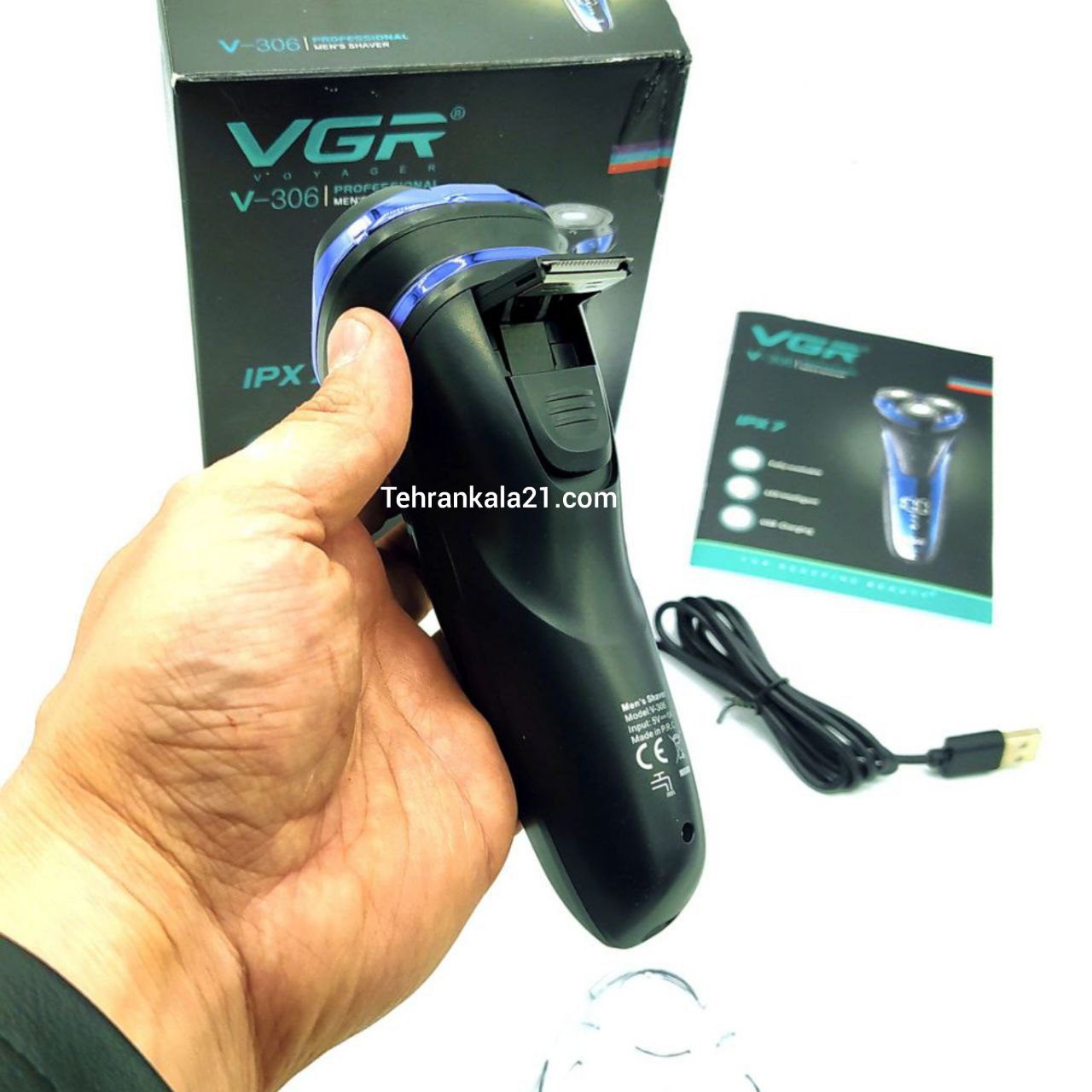 ماشین اصلاح سه تیغ موی سر و صورت وی جی آر VGR مدل V-306 - تصویر 3