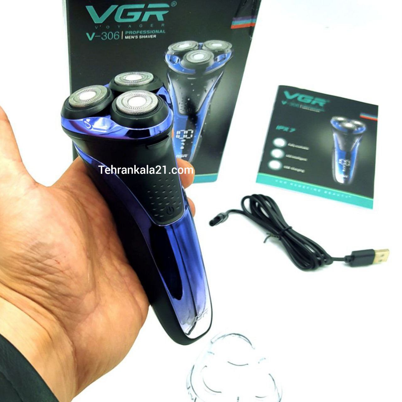 ماشین اصلاح سه تیغ موی سر و صورت وی جی آر VGR مدل V-306 - تصویر 4