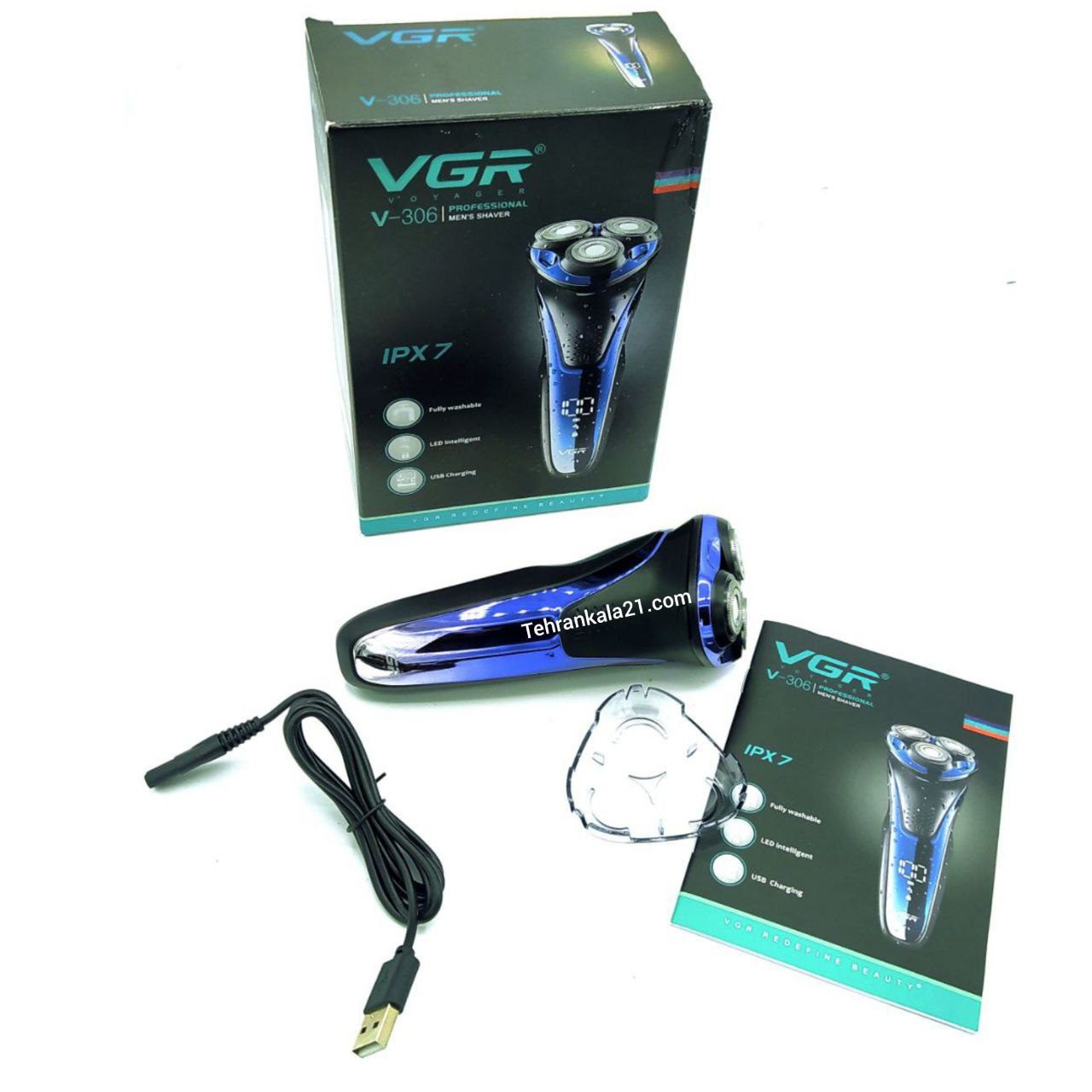 ماشین اصلاح سه تیغ موی سر و صورت وی جی آر VGR مدل V-306 - تصویر 5