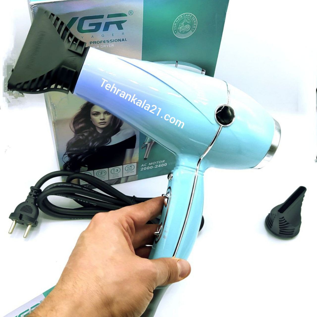 سشوار حرفه ای 2400 وات وی جی آر VGR مدل V-452 - تصویر 5