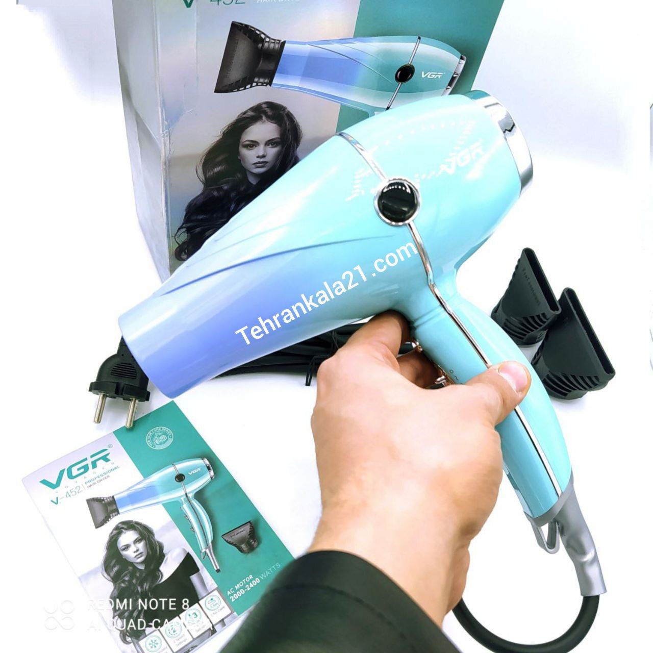 سشوار حرفه ای 2400 وات وی جی آر VGR مدل V-452 - تصویر 3
