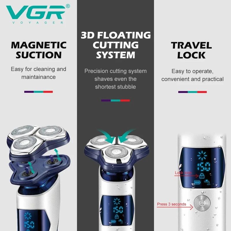 ماشین اصلاح موی صورت وی جی ار مدل V-328 - تصویر 3